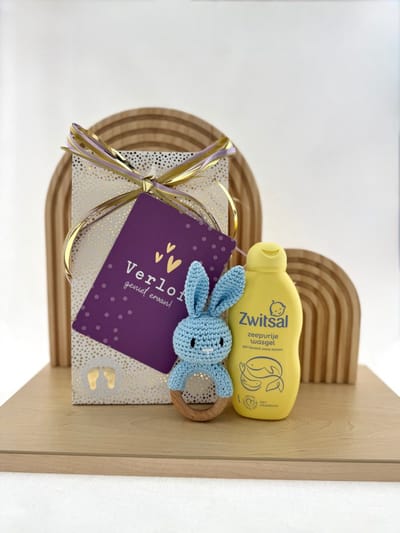 Baby Verlof •Cadeaupakket Jongen• Zwitsal Rammelaar Konijn - Leuk om cadeau te geven - Perfect Gifts
