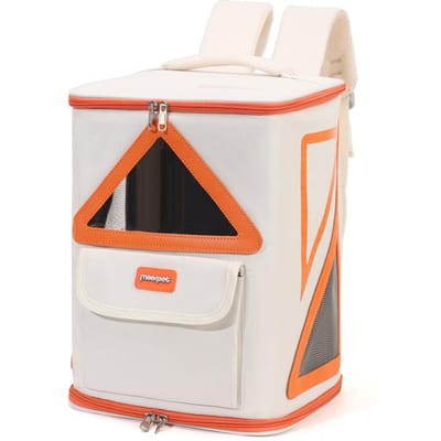 Sac à dos respirant pour chat, toutes saisons, portable, pour l'extérieur, pour chat et chien 38*29*29cm white