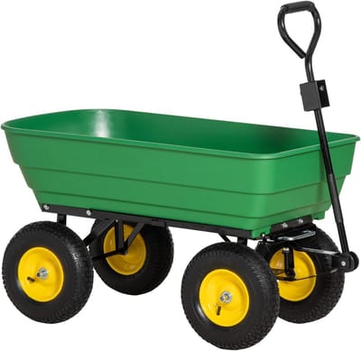 Kantelbare Tuinwagen met 125L Bak en 200kg Draagkracht