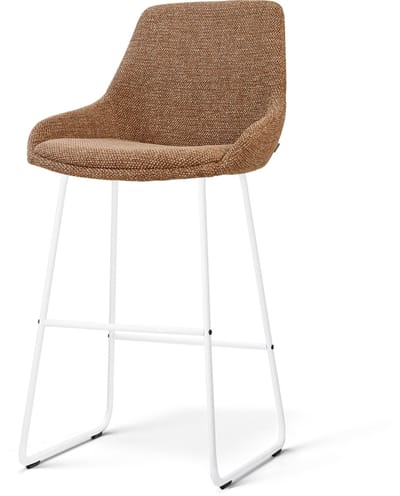 Nolon Nino-Isa barkruk bruin blend - wit onderstel - 75 cm - scandinavisch - zachte zitting - barstoel