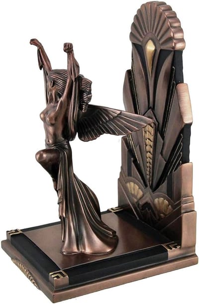 Veronese Design Beeld/figuur - Gevleugelde Vrouw Art Deco Boekensteun