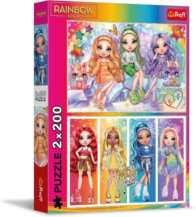 2-in-1 Puzzelset voor Tieners - Regenboog Thema, 2 x 200 Stukjes