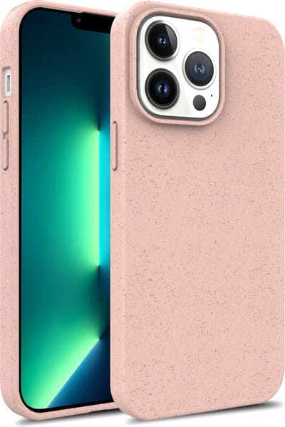Peachy Starry Sky TPU hoesje geschikt voor iPhone 14 Pro Duurzaam Telefoonhoesje met Tarwestro Eco Friendly Case Flexibele Beschermhoes - roze