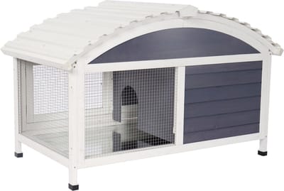 Adori Konijnenhok Jax - Dierenverblijf - 117x70x74 cm Grijs Wit