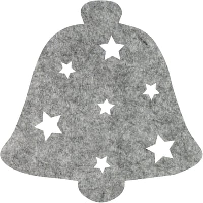 Kerstbel 2 vilt onderzetter - Gemeleerd grijs - 6 stuks - ø 10 cm - Tafeldecoratie - Glas onderzetter - Valentijn - Cadeau - Woondecoratie - Tafelbescherming - Onderzetters voor glazen - Keukenbenodigdheden - Woonaccessoires - Tafelaccessoires