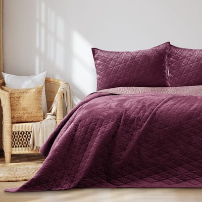 Dailygoods- Sprei Velvet - Polyester - 170x210 cm - Laila Violet - Bescherming tegen stof - Allergievriendelijk - Esthetisch aantrekkelijk - Bedcover