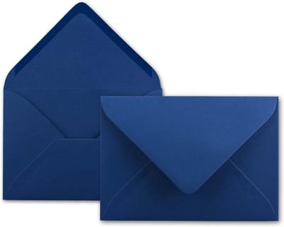 100x Donkerblauwe Enveloppen DIN B6 12.5 x 17.5 cm Natte Sluiting