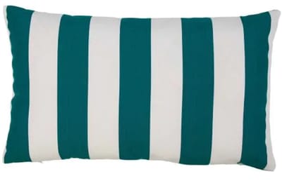 Lef grote streep buitenkussen petrol 30x50cm