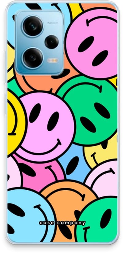 Case Company® - Hoesje geschikt voor Xiaomi Redmi Note 12 Pro 5G hoesje - Smiley N°1 - Soft Cover Telefoonhoesje - Bescherming aan alle Kanten en Schermrand