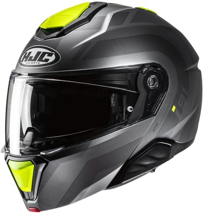 HJC i91 Arven Zwart Geel Systeemhelm - Helm