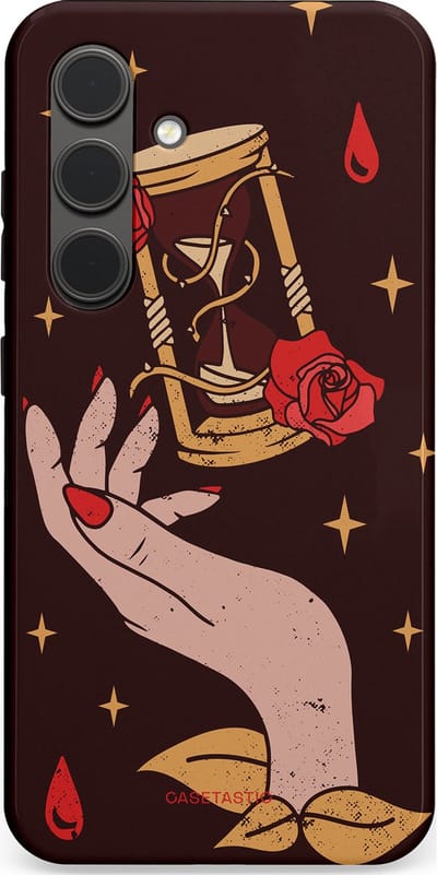 Casetastic Hoesje Geschikt voor Samsung S24 - Stijlvolle Beschermende Duo-layer Case - Magische Hand Roos