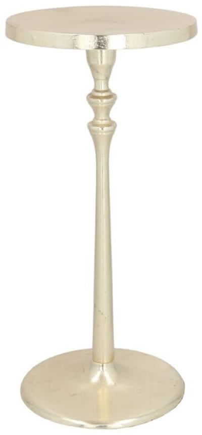 Gerimport Bijzettafel/plantenverhoging - aluminium - goud - 23 x 50 cm - tafeltje