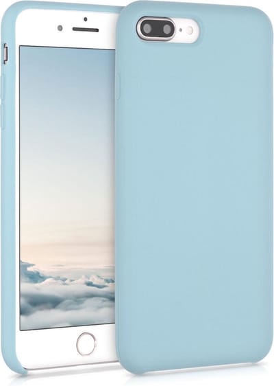 kwmobile telefoonhoesje geschikt voor Apple iPhone 7 Plus / iPhone 8 Plus - Hoesje met siliconen coating - Smartphone case in pastelblauw