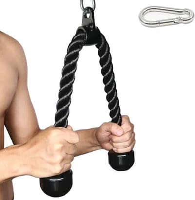 Tricep Touw voor Kabelmachine - 27 & 36 inch Heavy Duty met Rubber Uiteinden