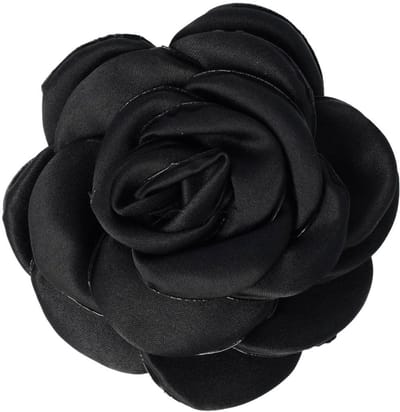 Haarsoires Haarspeld Duckklem 8cm – Haarbloem Roos – Zwart - Sterke Haarclip voor Styling & Dagelijks Gebruik - Hair Clip - Decoratieve Haaraccessoire