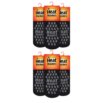 Heat Holders - 6 paar heren 23 TOG antislip lage enkel thermo pantoffelsokken