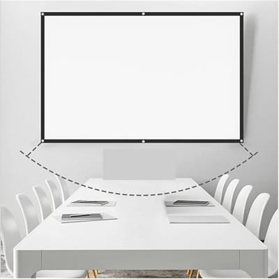 Projectiescherm - Draagbaar Scherm - Thuisbioscoop Creëren - Hoge Dichtheid Materiaal - 100 Inch - Mat Wit
