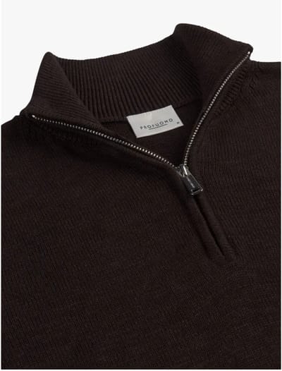 Profuomo - Trui Donkerbruin Profuomo Lange Mouw Overhemd Donkerbruin Ppwj30042