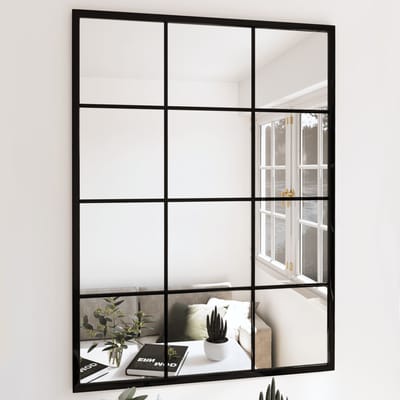 vidaXL - Wandspiegels - 2 - st - 80x60 - cm - metaal - zwart