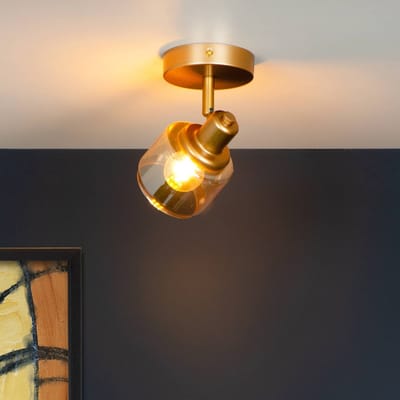 Lucide BJORN - Plafondspot (Plafondlamp) - 1xE14 - Mat Goud / Messing