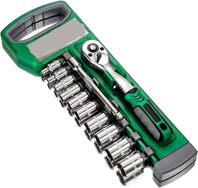 Momentsleutel Set - Ratelsleutel Doppenset - Apparatuur Installeren - 72 Tanden Quick Release - 1/4"-1/2" - Grijs