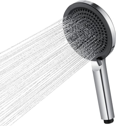 DERW MAX Douchekop - Handdouche 4 standen - Handdouche met Hoge Druk - Zwart - Ø12.7 cm