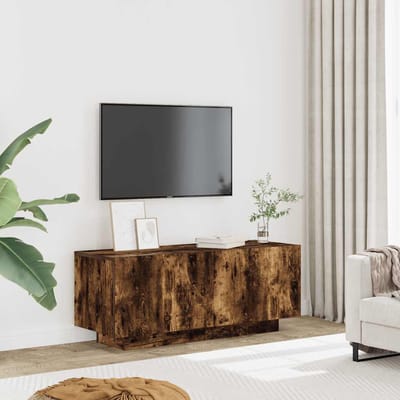 vidaXL - Tv-meubel - 100x35x40 - cm - bewerkt - hout - gerookt - eikenkleurig