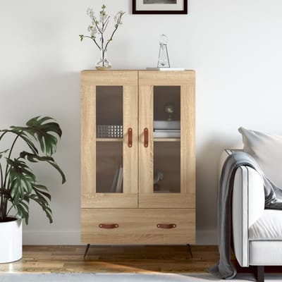 vidaXL - Hoge - kast - 69,5x31x115 - cm - bewerkt - hout - sonoma - eikenkleurig