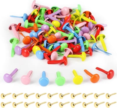 120 Stuks Mini Brads en Metalen Clips voor Scrapbooking, Knutselen en Kantoorgebruik, Ideaal voor Papier en Projecten