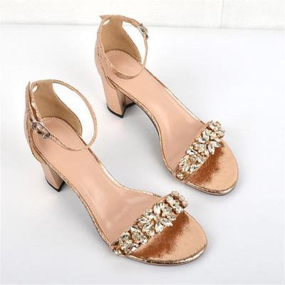 Strasssteentjes Zwart Zilver Goud Elegante Dames Zomersandalen Grote Maat Hoge Vierkante Hakken Klassieke Kantoor Dame Feestschoenen 6.5 beige