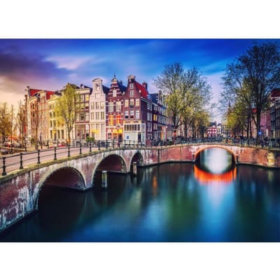 5D DIY Diamond Painting Kruissteek Amsterdam Nederland Kinderen Geschenken Huisdecoratie 20X30CM blue