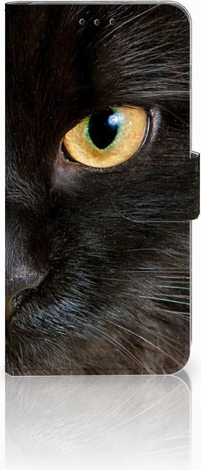 Samsung Galaxy S10 Plus Telefoonhoesje met Pasjes Zwarte Kat