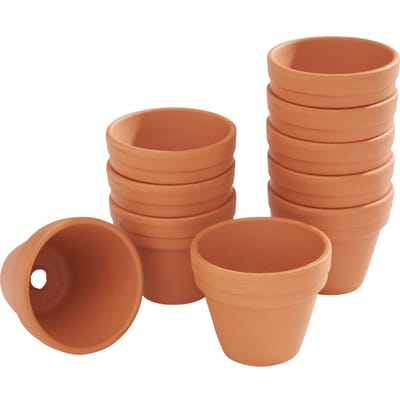 Terracotta potten - Binnen-Ø 3 cm, 10 stuks