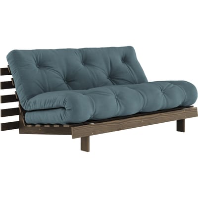 Karup Slaapbank Roots 160 - 757 Petrol Blue - 106 carob brown lacquered