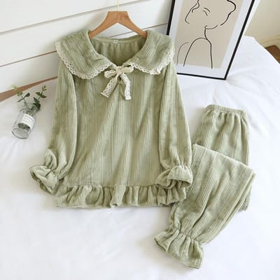 Nieuwe Dames Flanellen Pyjama's voor Herfst en Winter Tweedelig Flanel Dik Plus Size Lange Mouwen Broek Schattige Pluche Huispakset XL