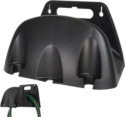 VHV Slanghouder - Tuinslanghaspel - Wandslanghouder - Muurslanghouder - Tuinslanghouder - Tuinslang Ophangsysteem - kunststof - waterslanghouder - Slanghouder Muur - Tuingereedschap Opbergen - Tuin - Donkerzwart