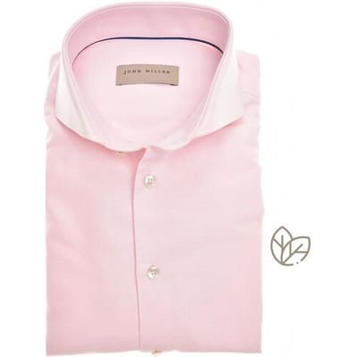 John Miller Overhemd Slim Pure Cotton Cutaway Collar Licht Roze / male
