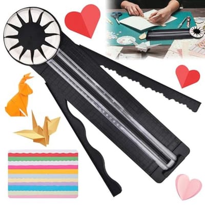 Papier Trimmer 12-in-1 met Dial Blades - Creatieve Snijmachine voor Scrapbooking, Fotoalbums en Kantoor