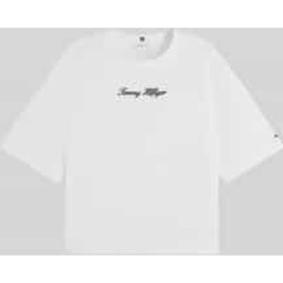 Tommy Hilfiger Logo Embroidery Relaxed Crew Neck T-shirt Ecru Taglia: XS | Maglie Sportivi Outlet | Donna | Marrone