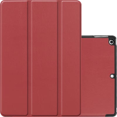 Hoes - Geschikt voor Apple iPad 8 (2020) - 10.2 inch - 8e Generatie - Dun & Stevig - Trifold Bookcase - Hard Cover - Hardcover Book Case - Tablet Hoesje - Donkerrood