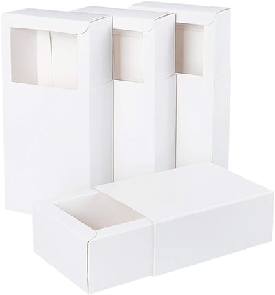 Dailygoody - Geschenkverpakking - Schuifdoosje - Hoogwaardig kraftpapier - Wit - Voor zeep en sieraden - Perfect voor feestjes en festivals - 20 stuks