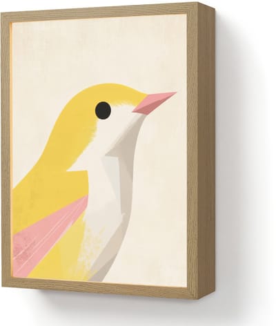Wandlamp 30x40 cm - Oplaadbaar - Vogel - Minimalistisch - Geel - Wandlampen binnen woonkamer - Slaapkamer lamp - Decoratieve nachtlamp - Vloerlamp draadloos