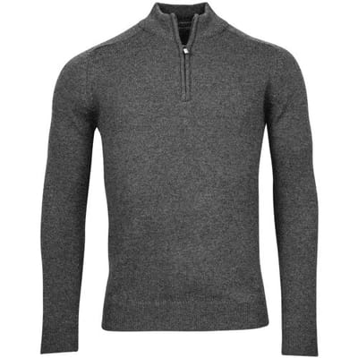Baileys Trui Halfzip Single Knit Lambswool Anthracite / male