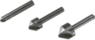 wolfcraft - Verzinkboor set gereedschapsstaal, 3-delig, ronde schacht - 2504000