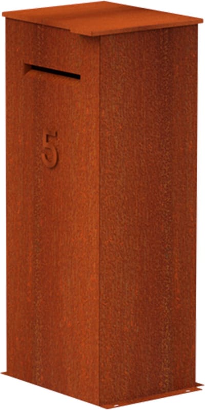 Adezz Case brievenbus van cortenstaal 50 x 40 x 120 cm