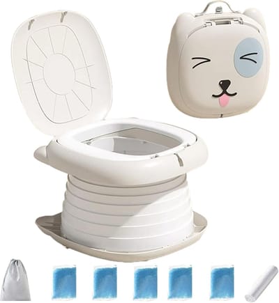 Opvouwbaar Reispotje - Draagbaar Toilet - Onderweg Zindelijk - Waterspat Preventie - 27x26.7 cm - Grijs