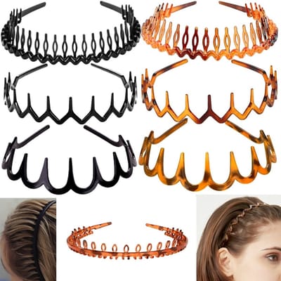 Daity 7-pack - getande hoofdbanden - Haaientand hoofdbandkam - hoofdband dames - Haaraccessoires - Voor hardlopen - sport en dagelijks gebruik - Dans - Yoga - Make-upaccessoires
