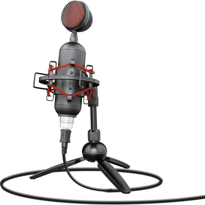 MKSS® Microfoon - Gaming Microfoon - Microfoon Kinderen en Volwassenen - Grijs met Rood