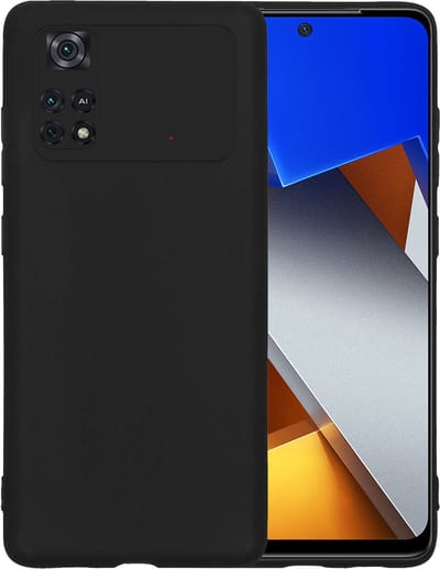 Hoesje - Geschikt voor Xiaomi Poco X4 Pro 5G - Sterk & Shockproof - Siliconen Case - Hoes Cover - Telefoonhoes - Zwart