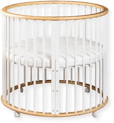 Buxibo – Baby Box – Ronde Houten Speelbox – Playpen – Inclusief Matras – 91x91x85 cm – Naturel